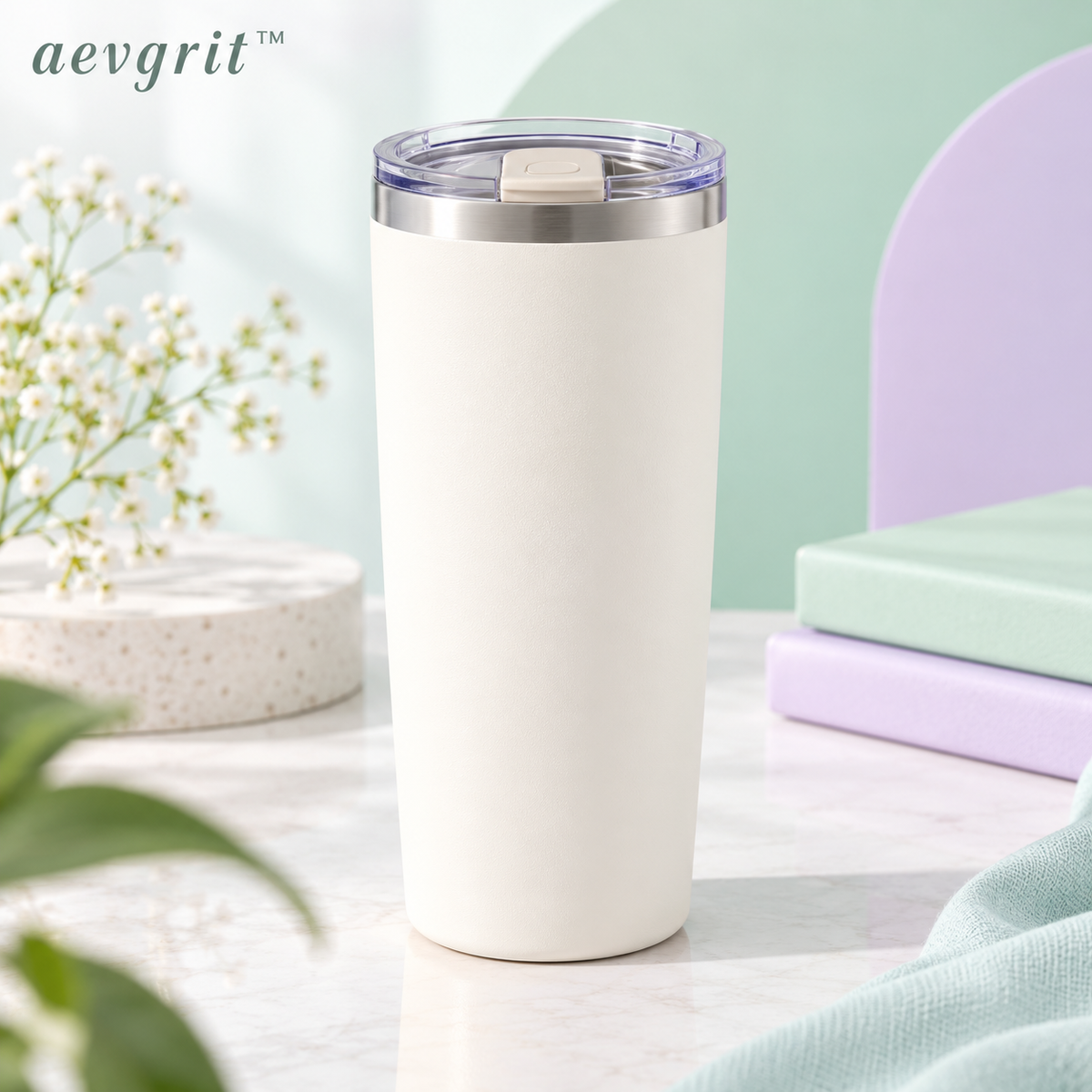 𝒂𝒆𝒗𝒈𝒓𝒊𝒕™ 20 oz Double-Wall Insulated Travel Tumbler with Slide Lid