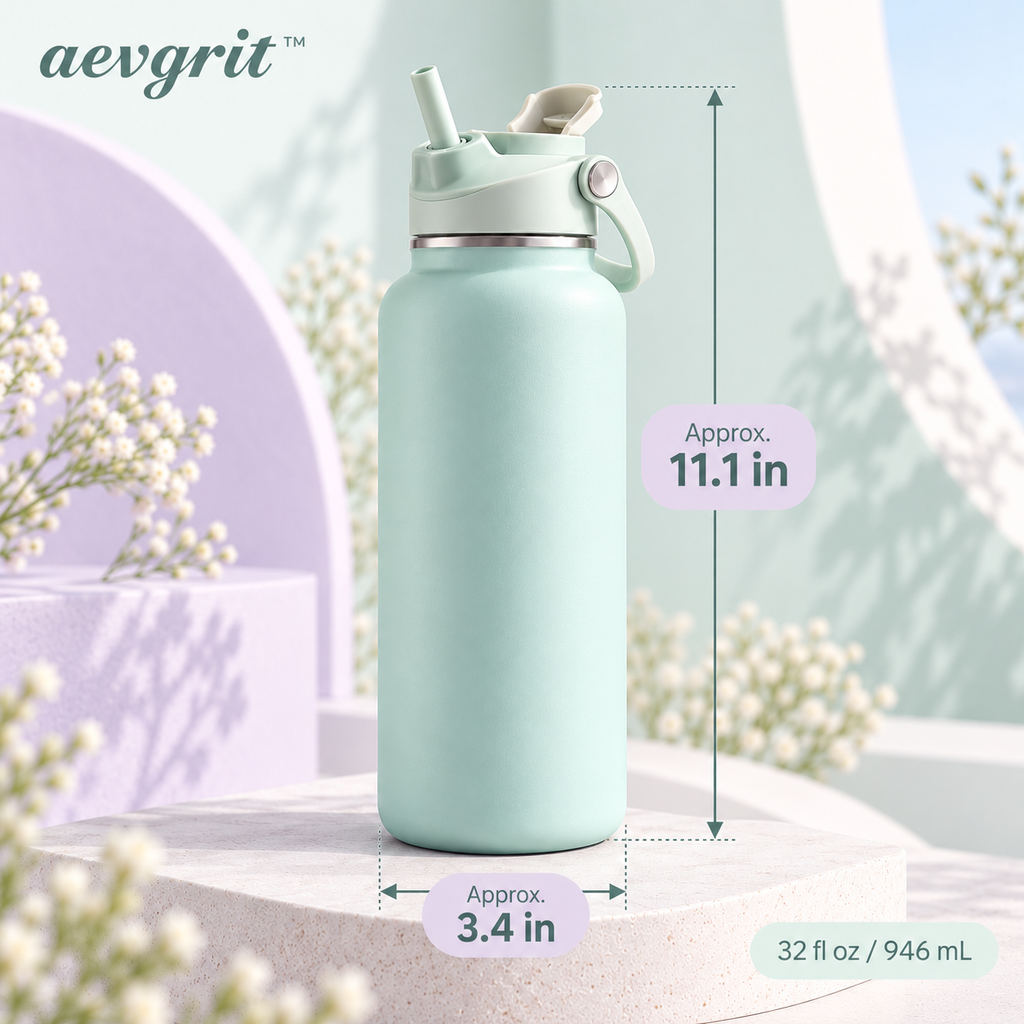 𝒂𝒆𝒗𝒈𝒓𝒊𝒕™ 32 oz Dual-Sip Vacuum Insulated Water Bottle