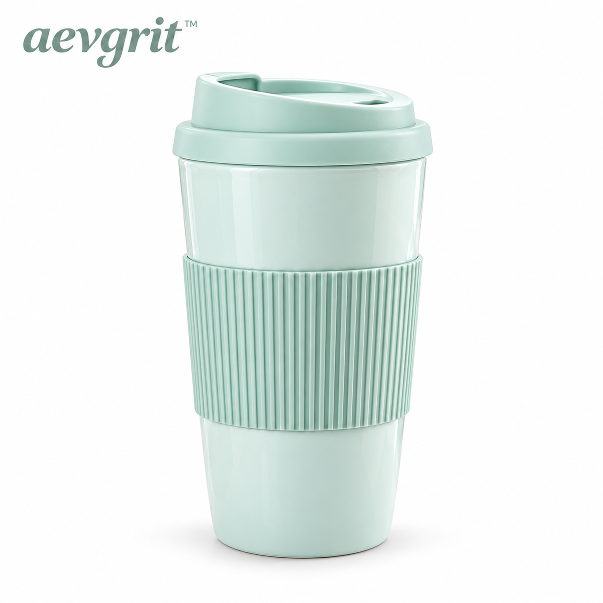 𝒂𝒆𝒗𝒈𝒓𝒊𝒕™ 16 oz Ceramic Travel Mug with Lid and Silicone Grip