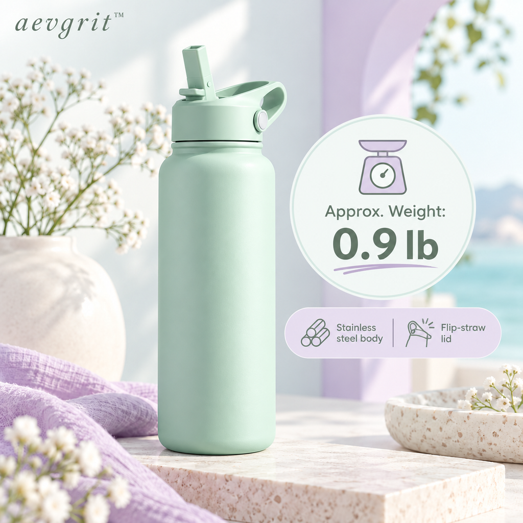 𝒂𝒆𝒗𝒈𝒓𝒊𝒕™ 24 oz Insulated Stainless Steel Water Bottle with Flip Straw